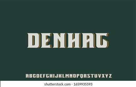 DENHAG, the vintage and retro alphabet, for display font, bold vector typeset