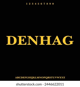 DENHAG, the vintage and retro alphabet, for display font, bold vector typeset