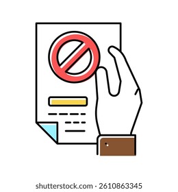 denial of entry refugee color icon vector. denial of entry refugee sign. isolated symbol illustration