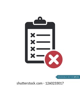 Denial Form Clipboard Icon Vector Template Illustration Design