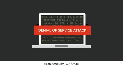 Denial Of Service Attack (DoS Attack) Concept Illustration