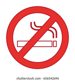 denied cigarette signal isolated icon