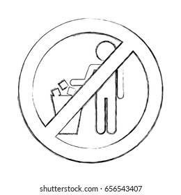 denied To deposit garbage sign