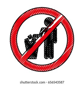 denied To deposit garbage sign