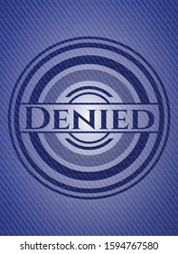 Denied emblem with jean background. Vector Illustration. Detailed.