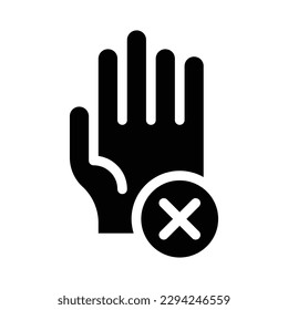 denied glyph icon illustration vector graphic
