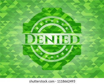 Denied green mosaic emblem