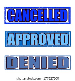 denied grunge stamp whit on vector illustration