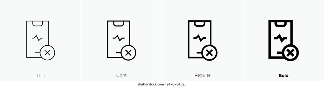 denied icon. Thin, Light Regular And Bold style design isolated on white background