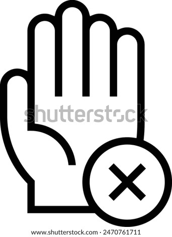 denied icon. Thin linear style design isolated on white background