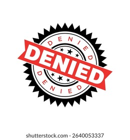 Denied Letter Rubber Stamp Vector Design Template