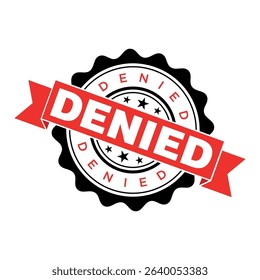 Denied Letter Rubber Stamp Vector Design Template