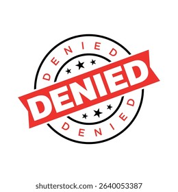 Denied Letter Rubber Stamp Vector Design Template