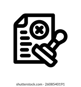 denied line icon. Clean and minimalist vector icon for websites, mobile apps, presentations, and logos. Fully scalable and customizable for any project.