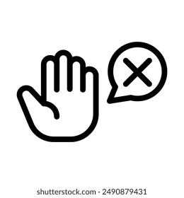 denied line icon illustration vector graphic. Simple element illustration vector graphic, suitable for app, websites, and presentations isolated on white background