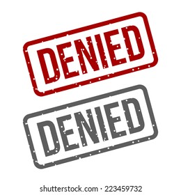 DENIED Red Stamp over a white background. Vector illustration