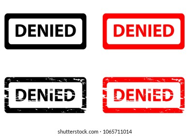Denied - rubber stamp - vector - black and red