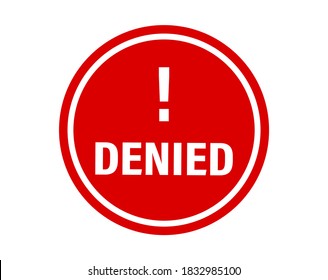 Denied Sign Vector Image, Denied