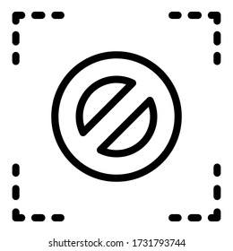 In quadratischem Symbol versagt. In quadratischem Vektor verweigerte Kontur für Web-Design isoliert auf weißem Hintergrund