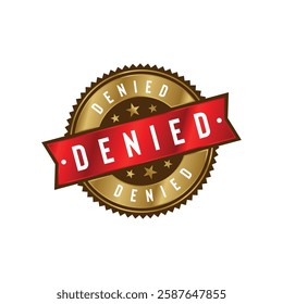 Denied Stamp Seal Vector Template