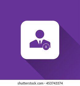 denied user icon. flat design