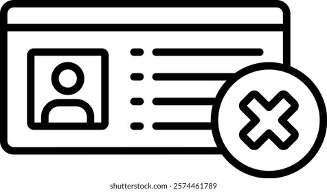 Denied vector icon. Can be used for printing, mobile and web applications.