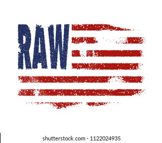 Denim america flag typography, t-shirt graphics, vector