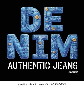 Denim Authentic Jeans Vector T shirt Design