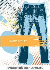 Denim background for design with grunge elements.