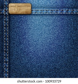 Denim background. Vector realistic texture