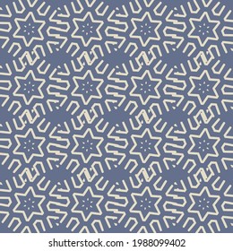 Denim blue geometric scandi pattern print. Seamless minimal fashion doodle background. Calm gender inclusive drawn motif texture . Playful kid room wallpaper vector repeat.
