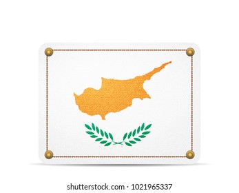 Denim Cyprus flag on a white background.