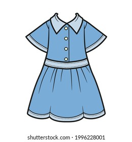 Denim dress shirt color variation for coloring page isolated on white background
