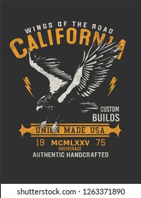 Denim eagles typography, tee shirt graphics, vectors