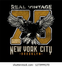 Denim eagles typography, tee shirt graphics, vectors