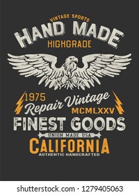 Denim eagles varsity typography, tee shirt graphics, vectors