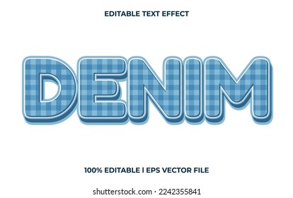 denim editierbarer Texteffekt, Schreibtypografie-Schriftstil, bunter 3D-Text für Titel