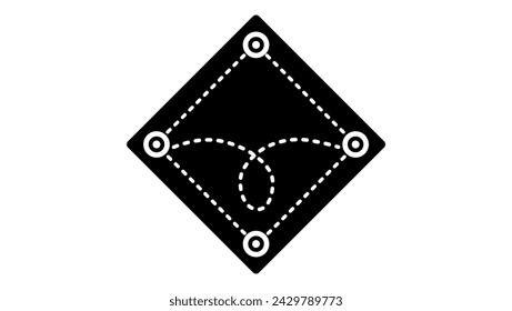 denim fabric emblem, black isolated silhouette