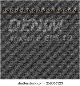 Denim fabric texture. Realistic vector background.