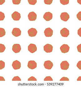 Denim floral background. Denim seamless pattern. Jeans background with pink and green rose flowers. Vector stylized roses. Blue jeans cloth.