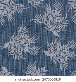 denim flower seamless pattern textures background