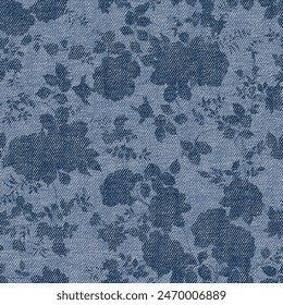 denim flower seamless pattern denim textures background