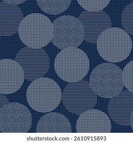 denim geometrical seamless pattern on navy background