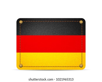 Denim Germany flag on a white background.
