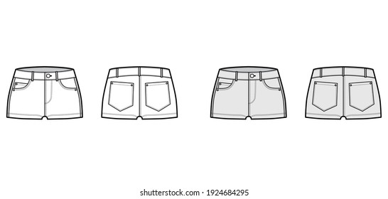294 Hot women jean shorts Stock Illustrations, Images & Vectors ...