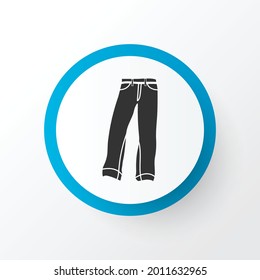 Denim icon symbol. Premium quality isolated jeans element in trendy style.