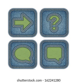 Denim icons. Realistic vector. Eps 10