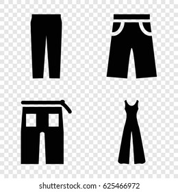 Denim icons set. set of 4 denim filled icons such as pants