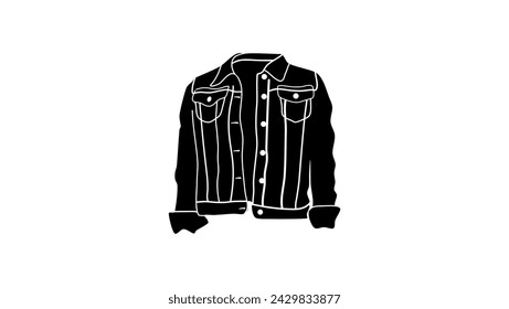 Denim Jacket emblem, black isolated silhouette