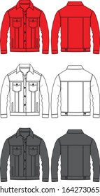 Denim Jacket Fashion Flat
 Templates